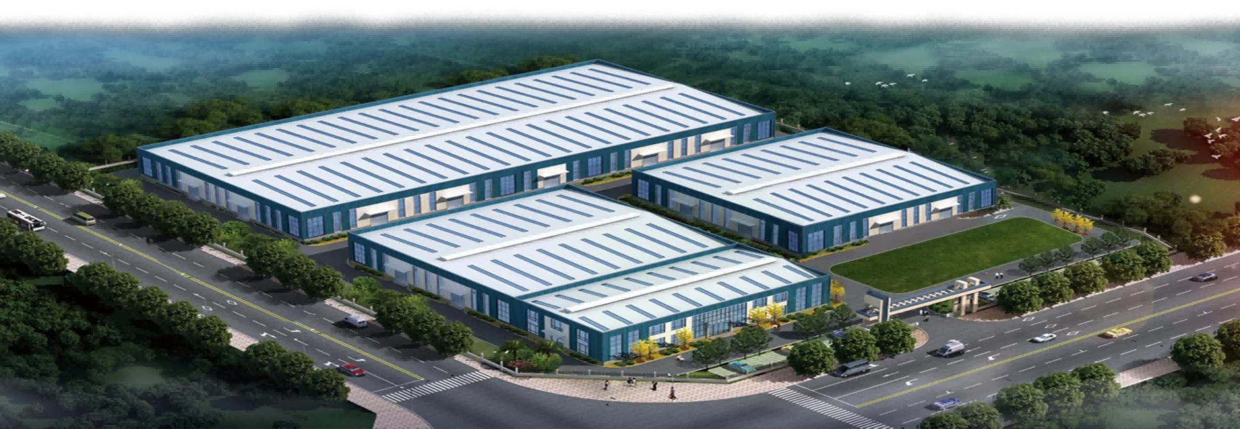 Aerial view of the supporting manufacturing base shown in company materials