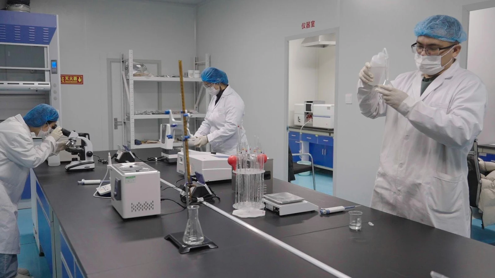 Research and development team working in the laboratory