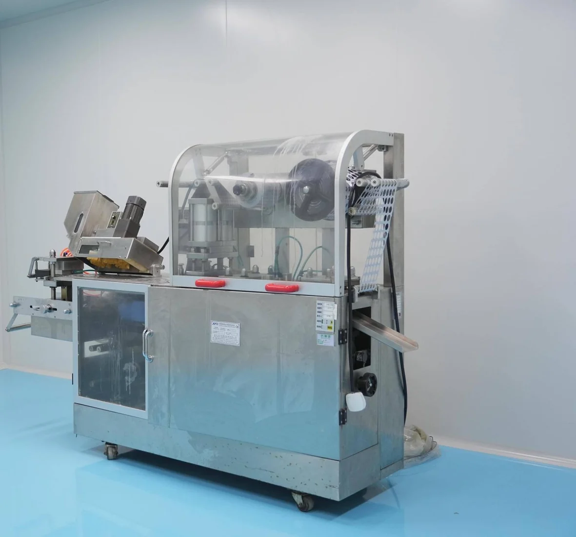 Tablet production and packaging equipment in the workshop